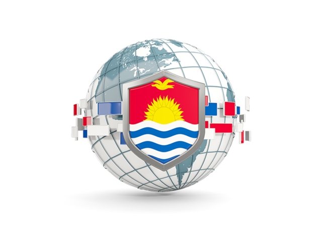 Globe with shield. Download flag icon of Kiribati at PNG format