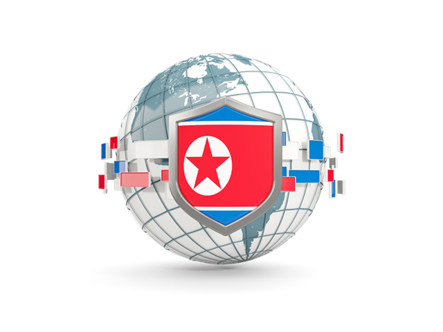 Globe with shield. Download flag icon of North Korea at PNG format