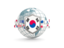 South Korea. Globe with shield. Download icon.