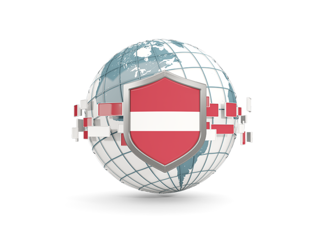 Globe with shield. Download flag icon of Latvia at PNG format