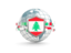 Lebanon. Globe with shield. Download icon.