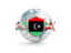 Libya. Globe with shield. Download icon.