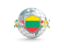 Lithuania. Globe with shield. Download icon.