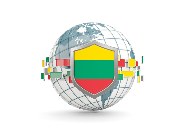 Globe with shield. Download flag icon of Lithuania at PNG format