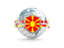 Macedonia. Globe with shield. Download icon.