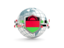 Malawi. Globe with shield. Download icon.