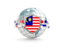 Malaysia. Globe with shield. Download icon.