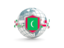 Maldives. Globe with shield. Download icon.