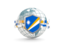 Marshall Islands. Globe with shield. Download icon.