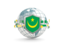 Mauritania. Globe with shield. Download icon.