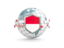 Monaco. Globe with shield. Download icon.
