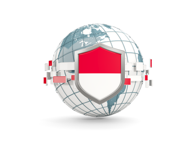 Globe with shield. Download flag icon of Monaco at PNG format