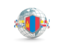 Mongolia. Globe with shield. Download icon.