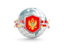 Montenegro. Globe with shield. Download icon.