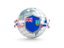 Montserrat. Globe with shield. Download icon.