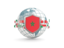 Morocco. Globe with shield. Download icon.
