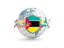 Mozambique. Globe with shield. Download icon.