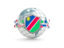 Namibia. Globe with shield. Download icon.