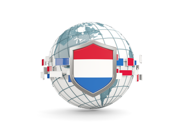 Globe with shield. Download flag icon of Netherlands at PNG format