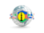 New Caledonia. Globe with shield. Download icon.