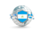Nicaragua. Globe with shield. Download icon.