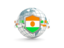 Niger. Globe with shield. Download icon.