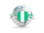 Nigeria. Globe with shield. Download icon.