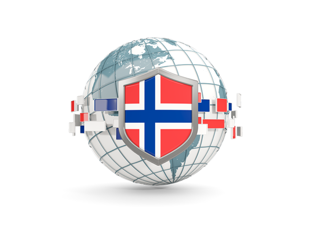 Globe with shield. Download flag icon of Norway at PNG format