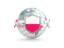 Poland. Globe with shield. Download icon.