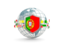 Portugal. Globe with shield. Download icon.