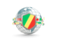 Republic of the Congo. Globe with shield. Download icon.