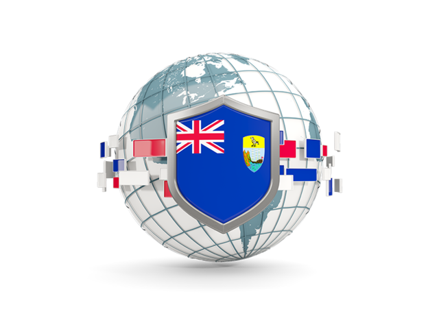 Globe with shield. Download flag icon of Saint Helena at PNG format