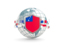 Samoa. Globe with shield. Download icon.