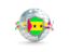 Sao Tome and Principe. Globe with shield. Download icon.