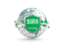 Saudi Arabia. Globe with shield. Download icon.