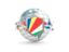 Seychelles. Globe with shield. Download icon.