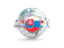 Slovakia. Globe with shield. Download icon.