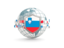 Slovenia. Globe with shield. Download icon.