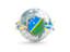 Solomon Islands. Globe with shield. Download icon.