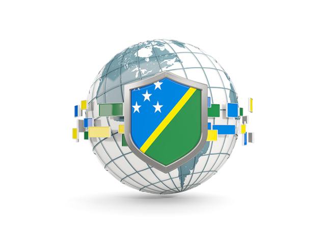 Globe with shield. Download flag icon of Solomon Islands at PNG format