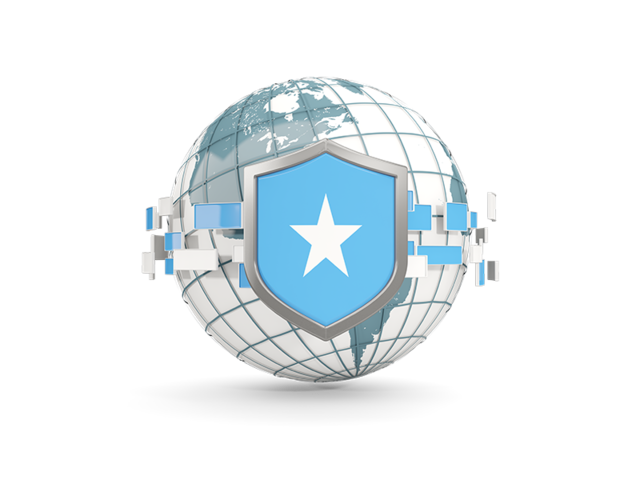 Globe with shield. Download flag icon of Somalia at PNG format