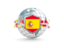 Spain. Globe with shield. Download icon.