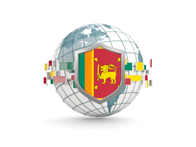 Globe with shield. Download flag icon of Sri Lanka at PNG format