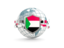 Sudan. Globe with shield. Download icon.