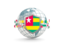 Togo. Globe with shield. Download icon.