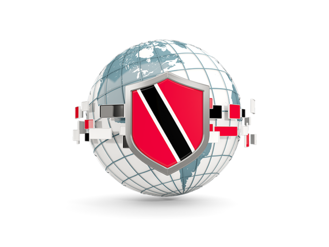 Globe with shield. Download flag icon of Trinidad and Tobago at PNG format