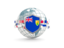 Turks and Caicos Islands. Globe with shield. Download icon.