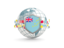Tuvalu. Globe with shield. Download icon.