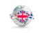 United Kingdom. Globe with shield. Download icon.