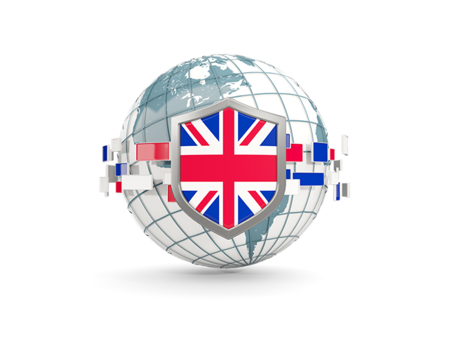 Globe with shield. Download flag icon of United Kingdom at PNG format